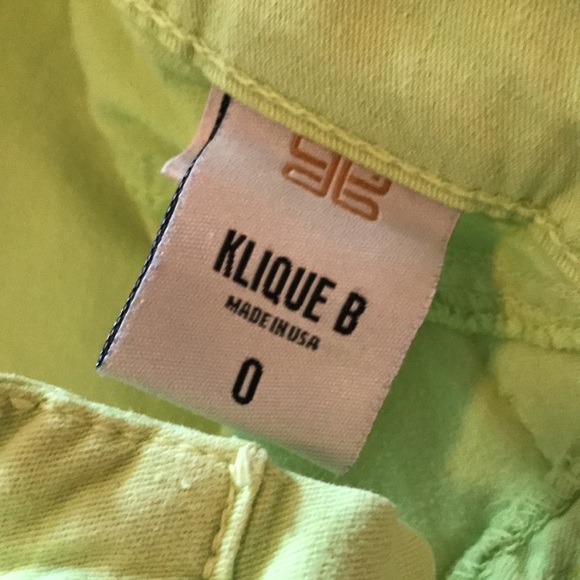 Vintage Klique B Los Angeles Lime Green Denim Skinny Leg Jean Size 0 - Picture 7 of 8